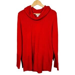 NEW! Calvin Klein Mock Neck Sweater Oversize Legging Red Long Sleeve - M
